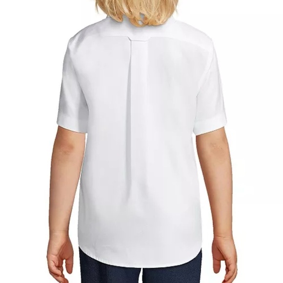 Lands' End White Button Down Shirt Short Sleeve - Picture 3 of 3